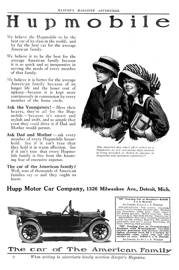 1914 Hupmobile Auto Advertising